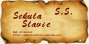Sekula Slavić vizit kartica